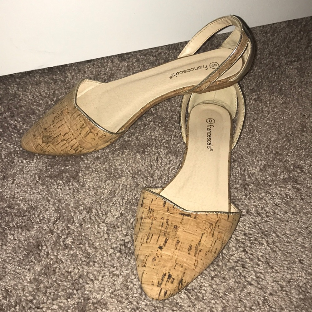 Cork & Gold Accented Flats || Francesca’s